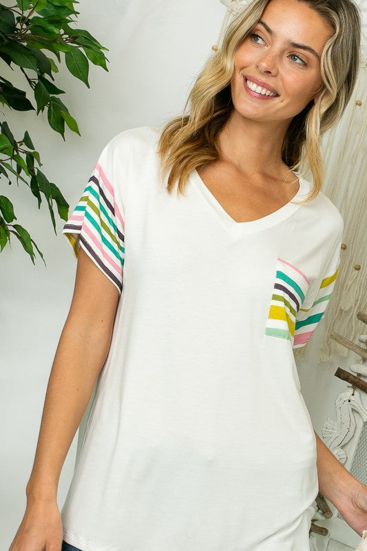 e Luna PLUS Multi Stripe Boxy Top