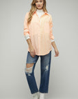 Davi & Dani Stripe Button Down Long Sleeve Shirt - Online Only