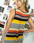 e Luna PLUS Mixed Stripe Pocket Tank