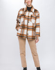 Love Tree Plaid Button Up Shacket