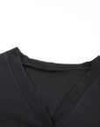 Solid Open-Front Buttoned Cardigan