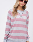 Plus Big Stripe Sweatshirt Top - Online Only - My Pampered Life Seattle