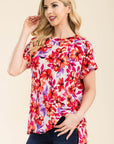 Celeste Full Size Round Neck Short Sleeve Floral T-Shirt