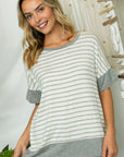 e Luna Striped Mix High Low Top