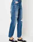 Judy Blue Full Size Distressed Slim Jeans