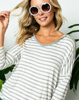 e Luna Plus Stripe Hoodie Top