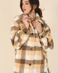 Plaid Sherpa Jacket with Pockets by Lilou