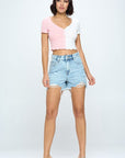 High Rise Ripped Denim Shorts - Online Only - My Pampered Life Seattle