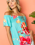 e Luna PLUS Floral Off Shoulder Top