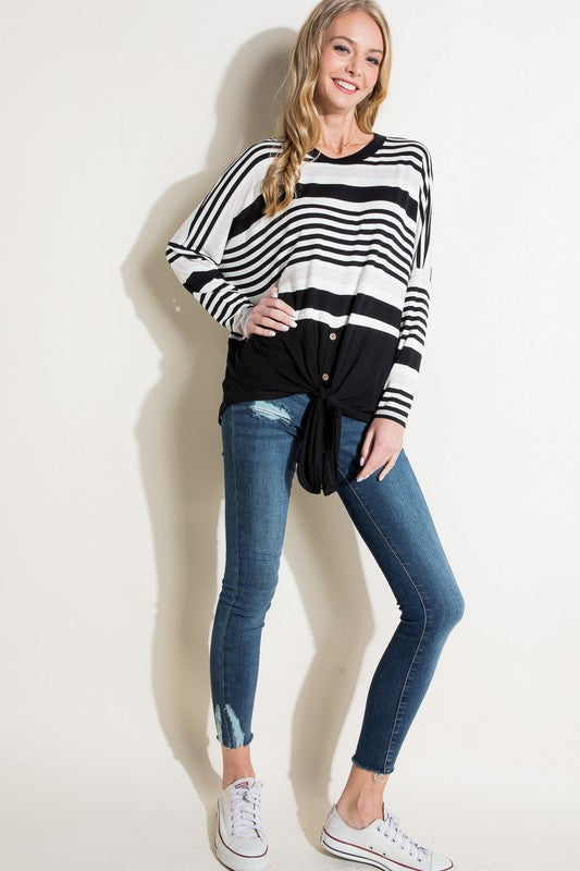 e Luna Engineering Striped Boxy Top