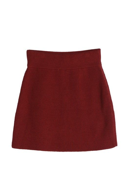 HYFVE Ribbed Knit Crop Top &amp; Skirt Set