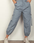 VERY J Elastic Waist Woven Cargo Pants