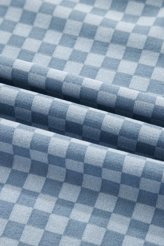 Checker Long Sleeve Pullover and Shorts Set