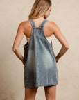 BiBi Washed Adjustable Strap Denim Overall Dress