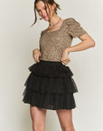 Jade by Jane PLUS Solid Mesh Tiered Skirts