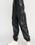 Relaxed Vegan Leather Cargo Pants