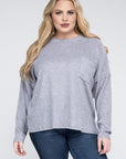 Zenana Plus Ribbed Brushed Melange Hacci Sweater