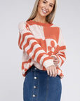 Floral Pattern Drop Shoulder Sweater