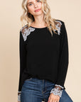 Super Lacy Full Size Lace Detail Round Neck T-Shirt