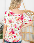 e Luna Allover Floral One Shoulder Top