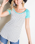 e Luna PLUS Polka Dot Mix Baseball Top