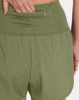 Zenana High-Waisted Zippered Back Pocket Active Shorts