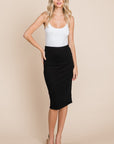 BOMBOM Elastic Waist Pencil Skirt