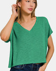 Zenana V-Neck Short Sleeve T-Shirt