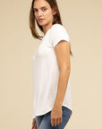 ZENANA Flowy Round Hem Rayon Short Sleeve Top