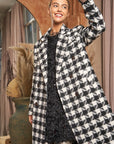 Davi & Dani Textured Knit Tweed Double Button Coat Jacket