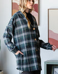 Heimish Plaid Button Down Long Sleeve Hooded Cardigan