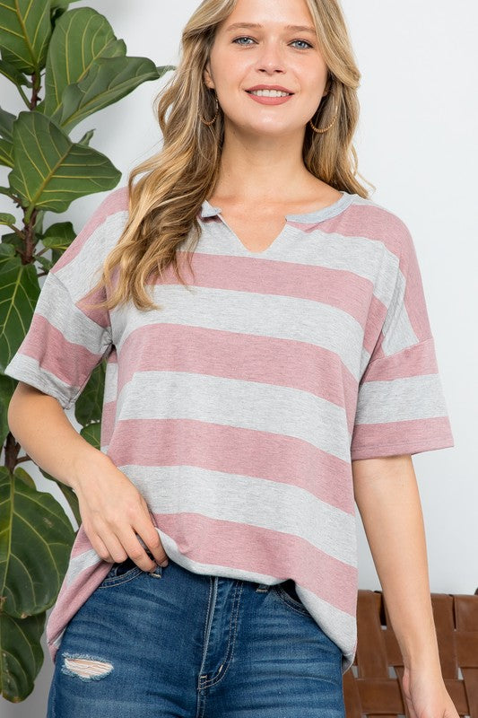 e Luna Striped Basic Top