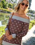 e Luna PLUS Polka Dot Off Shoulder Top