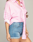 Pink Plaid Shirt with Pocket - Online Only