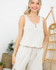 e Luna PLUS Washed Comfy Terry Romper