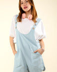 VERY J Adjustable Waist Suspender Overalls with Pockets