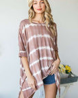 Jade By Jane Striped Tie Dye Round Neck Tunic Plus