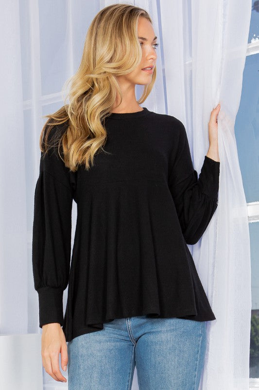 Soft Knit Babydoll Tunic