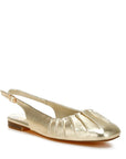 Berni Metallic Square Toe Flat Slingbacks