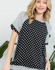 Polka Dot Mixed Casual Top - Online Only - My Pampered Life Seattle