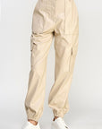 Relaxed Vegan Leather Cargo Pants