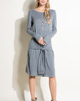 e Luna Solid Brushed Jersey Shift Casual Mini Dress