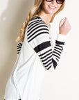 e Luna PLUS Engineering Striped Mix Top