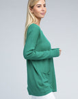 Zenana Viscose Front Pockets Sweater