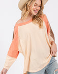 SAGE + FIG Color Block Curved Hem T-Shirt