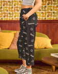 Jade By Jane Smiley Face Pattern Baggy Casual Pants