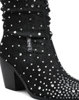 Savant Diamante & Rhinestones Denim Boots