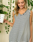 e Luna PLUS Striped Animal V-Neck Tank