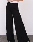 Solid Tiered Wide Leg Pants