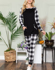 Celeste Plaid Long Sleeve T-Shirt with Pockets